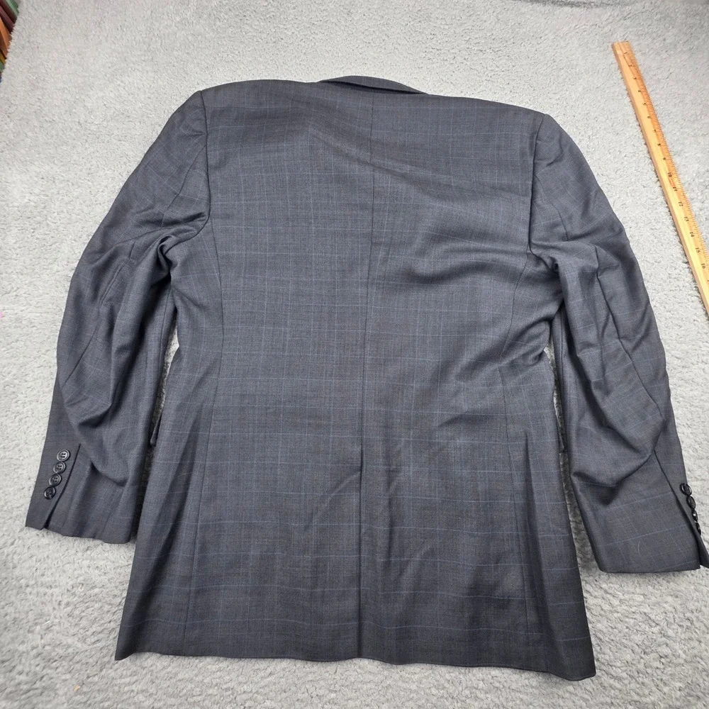Jos‎ A Bank Sport Coat Mens 41R Gray Blue Plaid Wool Signature Blazer Jacket